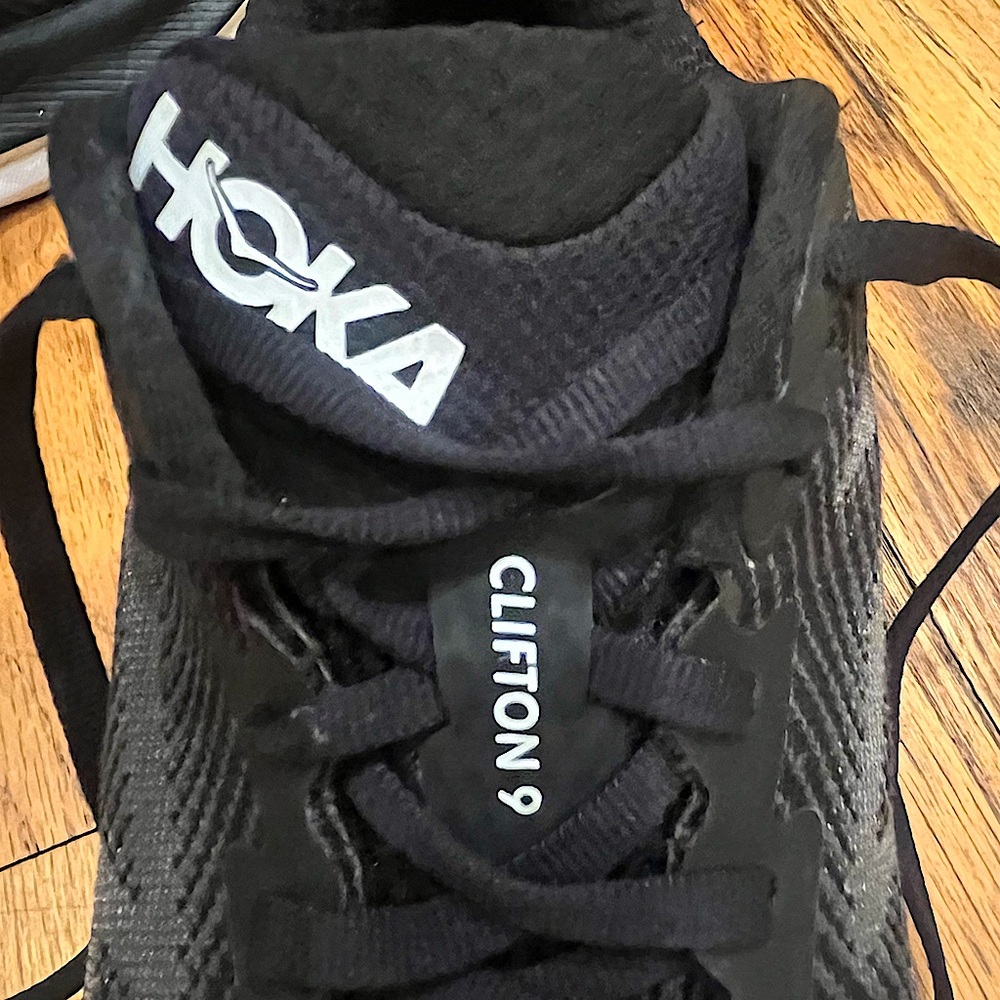 HOKA One One Clifton 9 Sneakers in Black and White - Picture 6 of 16